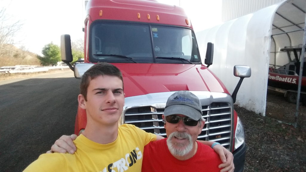 Bill Humphreys Truck Driver with Son Ian