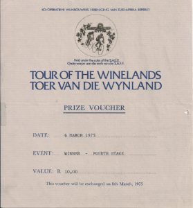 Prize Voucher Stage Win South Africa 1975